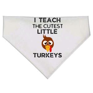 I Teach The Cutest Little Turkeys Teacher Thanksgiving USA-Made Doggie Bandana