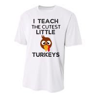 I Teach The Cutest Little Turkeys Teacher Thanksgiving Performance Sprint T-Shirt