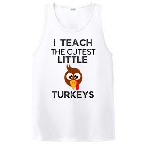 I Teach The Cutest Little Turkeys Teacher Thanksgiving PosiCharge Competitor Tank