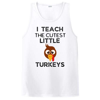 I Teach The Cutest Little Turkeys Teacher Thanksgiving PosiCharge Competitor Tank