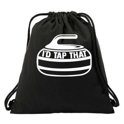 ID Tap That Curling Stone Ice Curling Curler Curling Game Great Gift Drawstring Bag