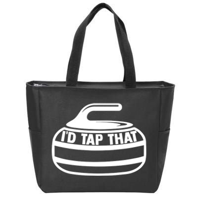 ID Tap That Curling Stone Ice Curling Curler Curling Game Great Gift Zip Tote Bag