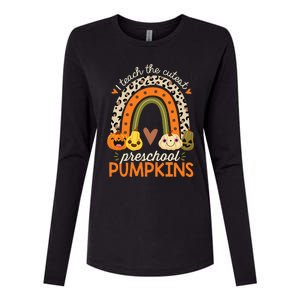 I Teach The Cutest Preschool Pumpkin Halloween Prek Teacher Womens Cotton Relaxed Long Sleeve T-Shirt