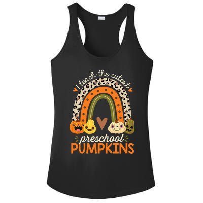 I Teach The Cutest Preschool Pumpkin Halloween Prek Teacher Ladies PosiCharge Competitor Racerback Tank