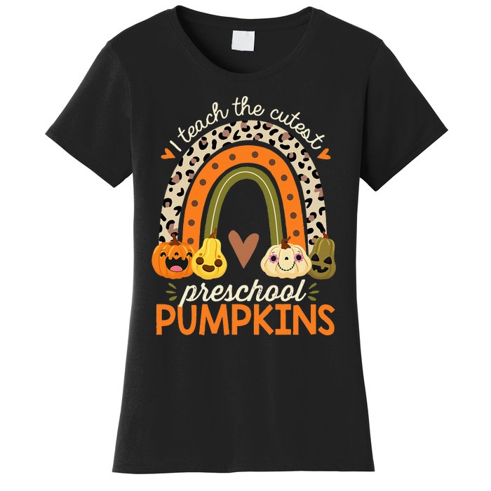 I Teach The Cutest Preschool Pumpkin Halloween Prek Teacher Women's T-Shirt