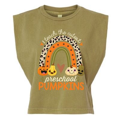 I Teach The Cutest Preschool Pumpkin Halloween Prek Teacher Garment-Dyed Women's Muscle Tee