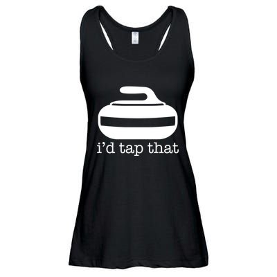 ID Tap That Funny Curling Sport Gift Ladies Essential Flowy Tank