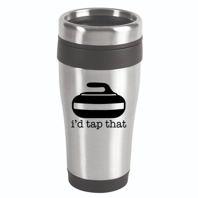 ID Tap That Funny Curling Sport Gift 16oz Travel Tumbler