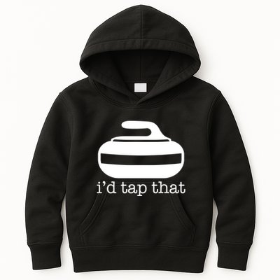 ID Tap That Funny Curling Sport Gift Kids Hoodie