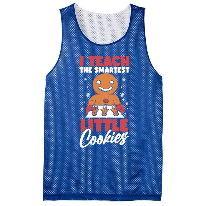 I Teach The Smartest Cookies Gingerbread Funny Teacher Xmas Great Gift Mesh Reversible Basketball Jersey Tank