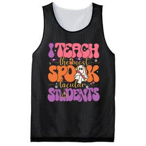 I Teach The Most Spooktacular Students Halloween Teacher Mesh Reversible Basketball Jersey Tank