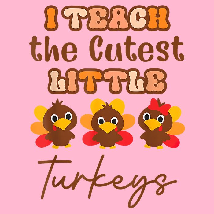 I Teach The Cutest Little Turkeys Teacher Thanksgiving Short Acrylic Beanie