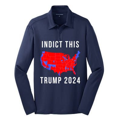 Indict This Trump 2024 Silk Touch Performance Long Sleeve Polo