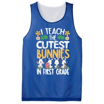 I Teach The Cutest Bunnies In 1St Grade Easter Teacher Life Gift Mesh Reversible Basketball Jersey Tank