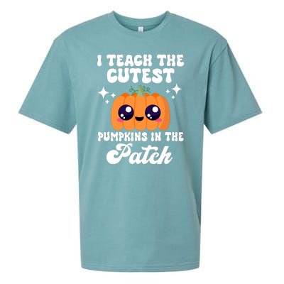 I Teach The Cutest Pumpkins In The Patch Teacher Gift Sueded Cloud Jersey T-Shirt