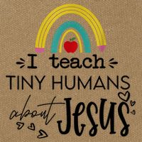 I Teach Tiny Humans About Jesus Sunday School Teacher Cotton Canvas Backpack