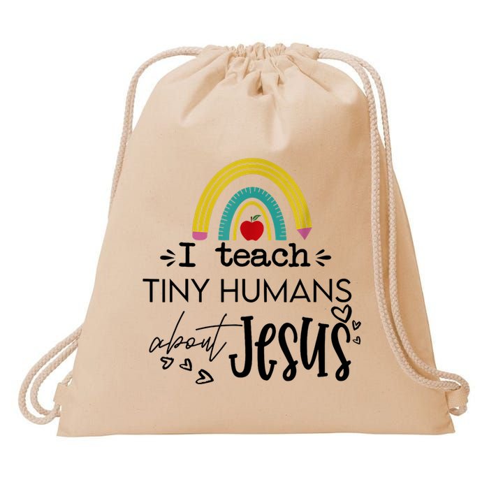 I Teach Tiny Humans About Jesus Sunday School Teacher Drawstring Bag
