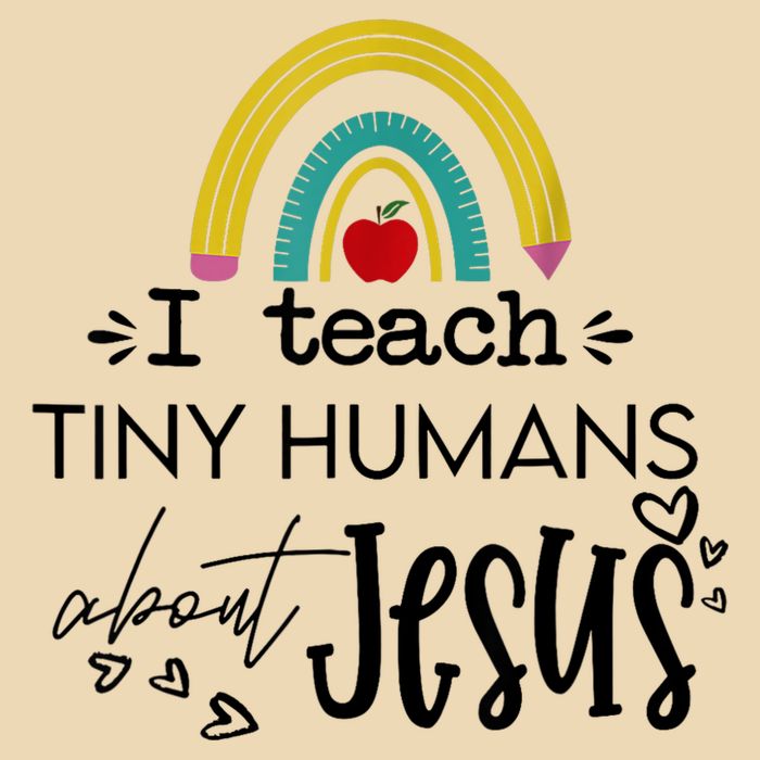 I Teach Tiny Humans About Jesus Sunday School Teacher Drawstring Bag
