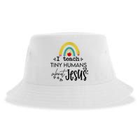 I Teach Tiny Humans About Jesus Sunday School Teacher Sustainable Bucket Hat