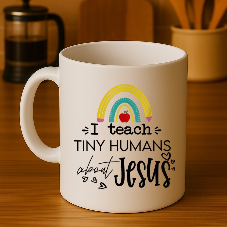 I Teach Tiny Humans About Jesus Sunday School Teacher Mug