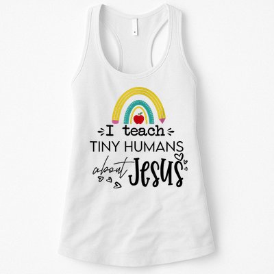 I Teach Tiny Humans About Jesus Sunday School Teacher Womens Tank Top