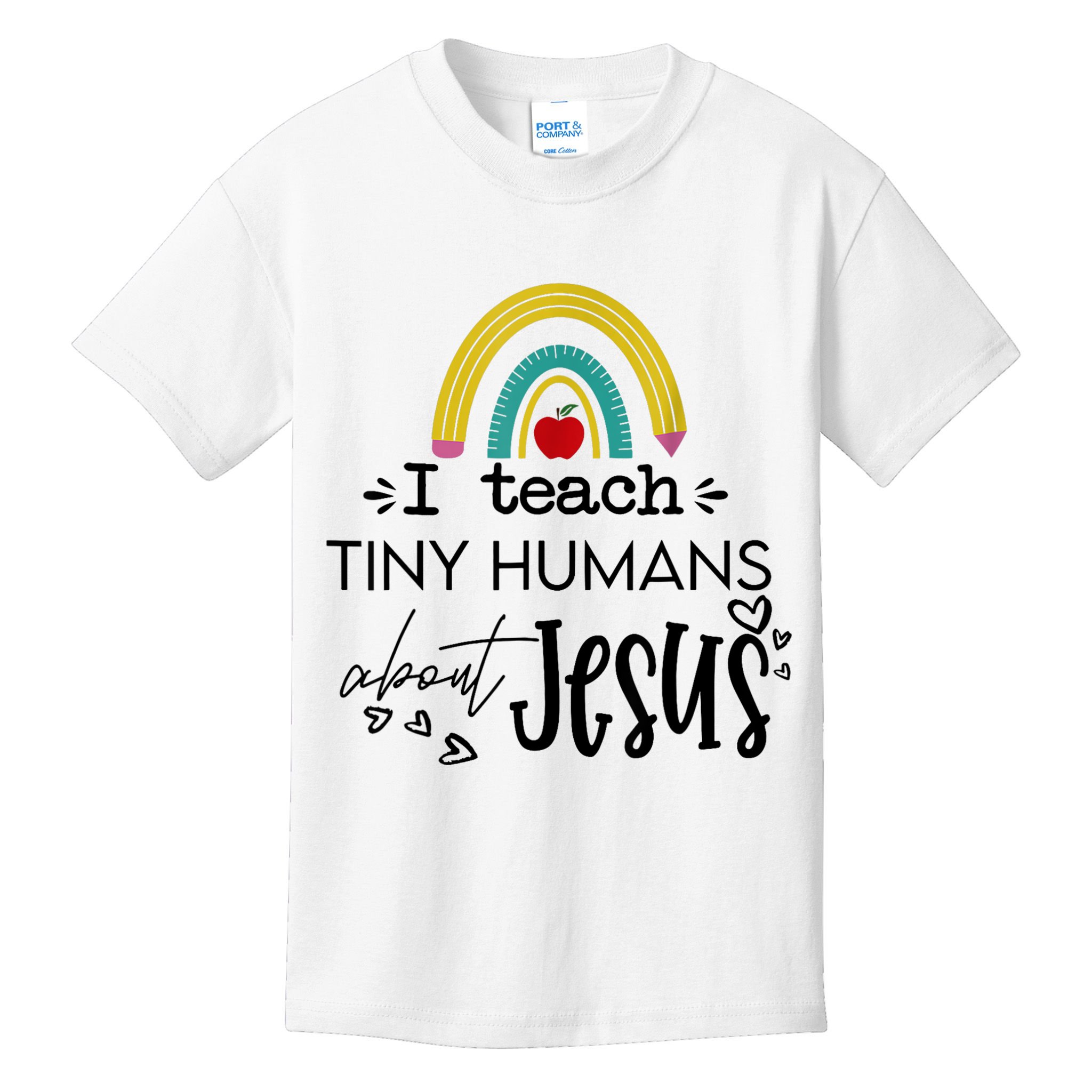 I Teach Tiny Humans About Jesus Sunday School Teacher Kids T-Shirt