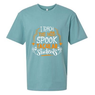 I Teach The Most Spooktacular Students Halloween Teacher Sueded Cloud Jersey T-Shirt