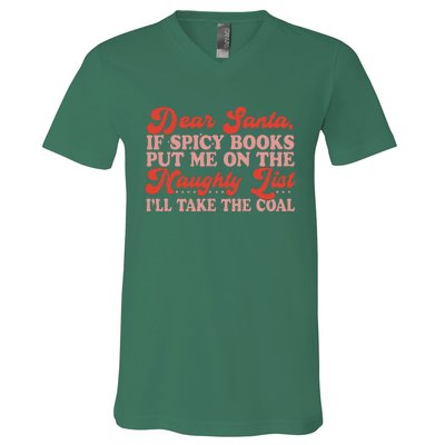 ILl Take The Coal Spicy Book Christmas V-Neck T-Shirt