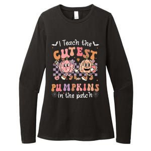 I Teach The Cutest Pumpkins In The Patch Retro Teacher Fall Womens CVC Long Sleeve Shirt