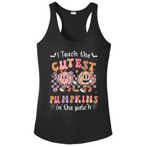 I Teach The Cutest Pumpkins In The Patch Retro Teacher Fall Ladies PosiCharge Competitor Racerback Tank