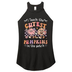 I Teach The Cutest Pumpkins In The Patch Retro Teacher Fall Women's Perfect Tri Rocker Tank