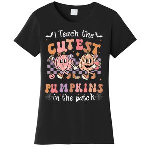 I Teach The Cutest Pumpkins In The Patch Retro Teacher Fall Women's T-Shirt