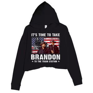 Its Time To Take Brandon To The Train Station Crop Fleece Hoodie