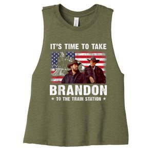 Its Time To Take Brandon To The Train Station Women's Racerback Cropped Tank