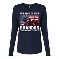 Its Time To Take Brandon To The Train Station Womens Cotton Relaxed Long Sleeve T-Shirt