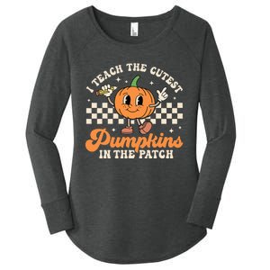 I Teach The Cutest Pumpkins In The Patch TeacherS Day Retro Women's Perfect Tri Tunic Long Sleeve Shirt