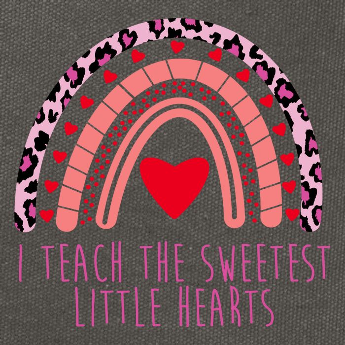 I Teach The Sweetest Little Hearts Cotton Canvas Backpack