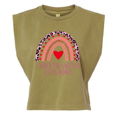 I Teach The Sweetest Little Hearts Garment-Dyed Women's Muscle Tee