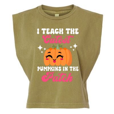 I Teach The Cutest Pumpkins In The Patch Teacher Gift Garment-Dyed Women's Muscle Tee