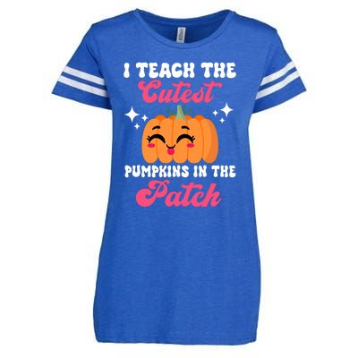 I Teach The Cutest Pumpkins In The Patch Teacher Gift Enza Ladies Jersey Football T-Shirt