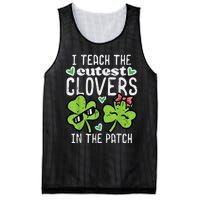 I Teach The Cutest Clovers In Patch St Patricks Day Teacher Mesh Reversible Basketball Jersey Tank