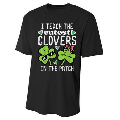 I Teach The Cutest Clovers In Patch St Patricks Day Teacher Performance Sprint T-Shirt