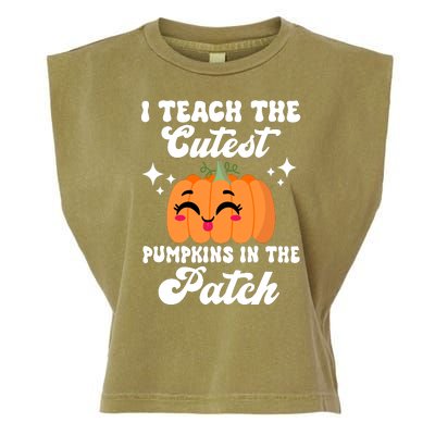 I Teach The Cutest Pumpkins In The Patch Teacher Gift Garment-Dyed Women's Muscle Tee