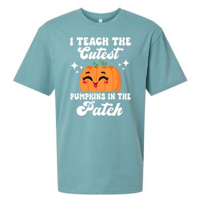 I Teach The Cutest Pumpkins In The Patch Teacher Gift Sueded Cloud Jersey T-Shirt