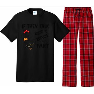 If They Talk Behind Your Back Fart Funny Meme Chicken Retro Pajama Set