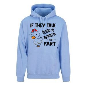 If They Talk Behind Your Back Fart Funny Meme Chicken Retro Unisex Surf Hoodie