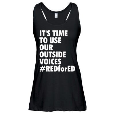 ItS Time To Use Our Outside Voice Red For Ed Ladies Essential Flowy Tank