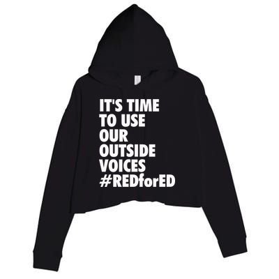 ItS Time To Use Our Outside Voice Red For Ed Crop Fleece Hoodie
