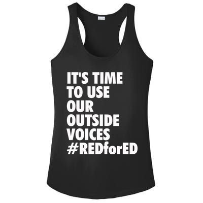ItS Time To Use Our Outside Voice Red For Ed Ladies PosiCharge Competitor Racerback Tank