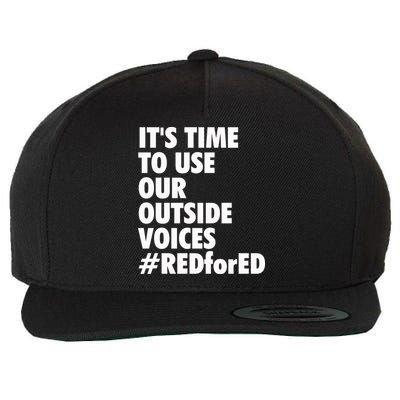 ItS Time To Use Our Outside Voice Red For Ed Wool Snapback Cap